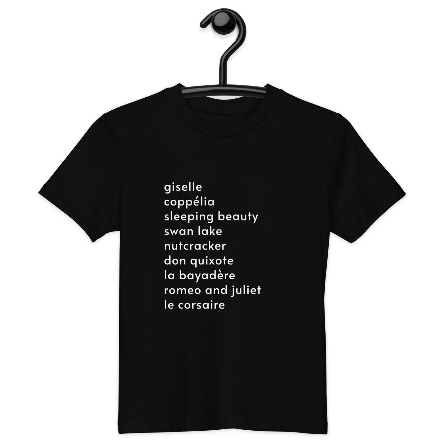 「全幕バレエが覚えられる」キッズ オーガニック Tシャツ